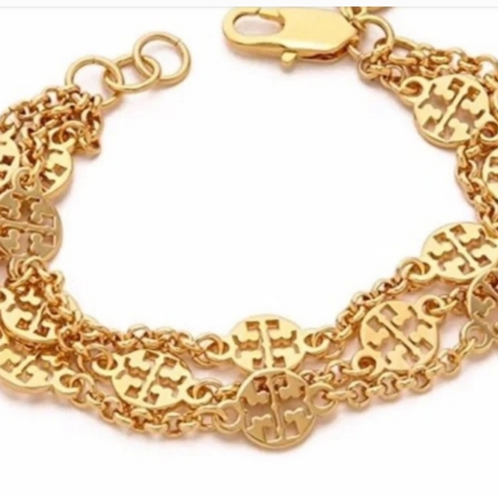 EUC Tory Burch 3 Link Chain Bracelet